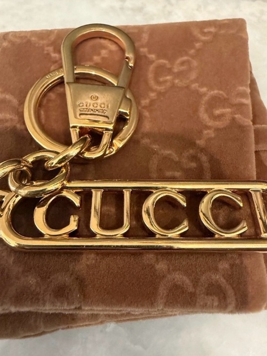 Gucci Gold Logo Bag Charm/Key Holder Accent - Gold - Picture 3 of 3